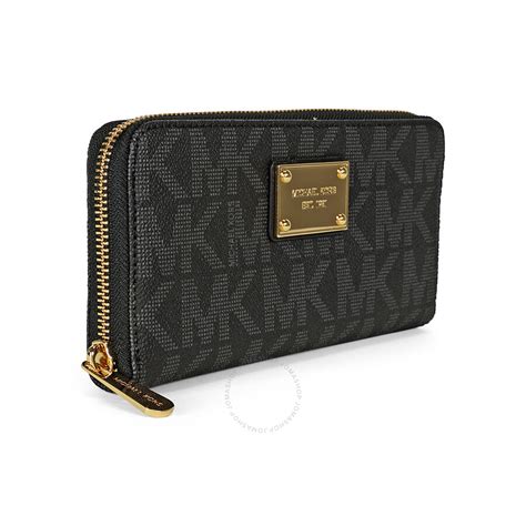 michael kors dark berry wallet|Michael Kors black zipper wallet.